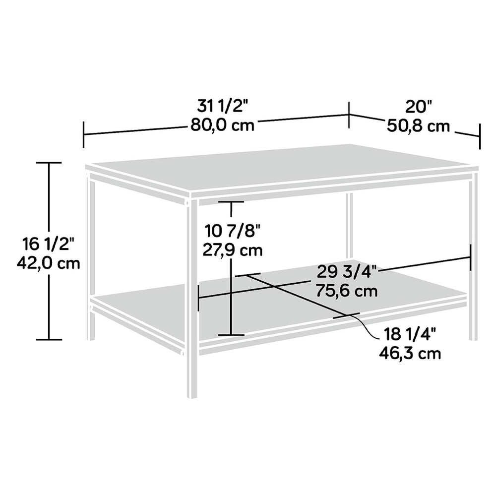 Moderne houten metalen vierkante salontafelset voor de woonkamer