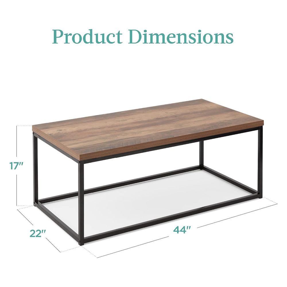 Grande table basse rectangulaire en bois avec rangement pour salon