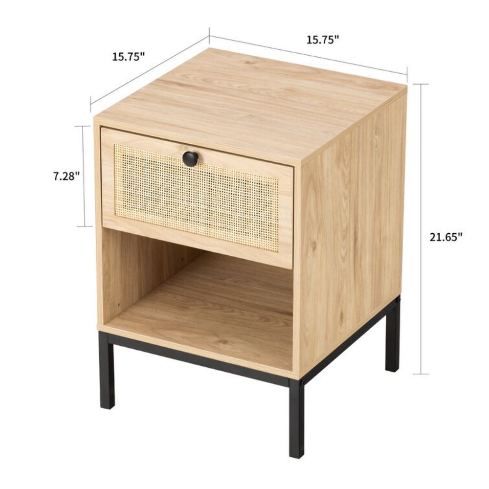 Wooden Small End Side Nightstand Bedside Table For Living Room