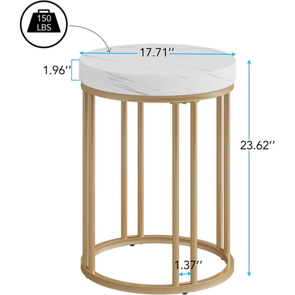 Modern Wood Corner Maliit na Round End Side Table Nightstand Para sa Sala