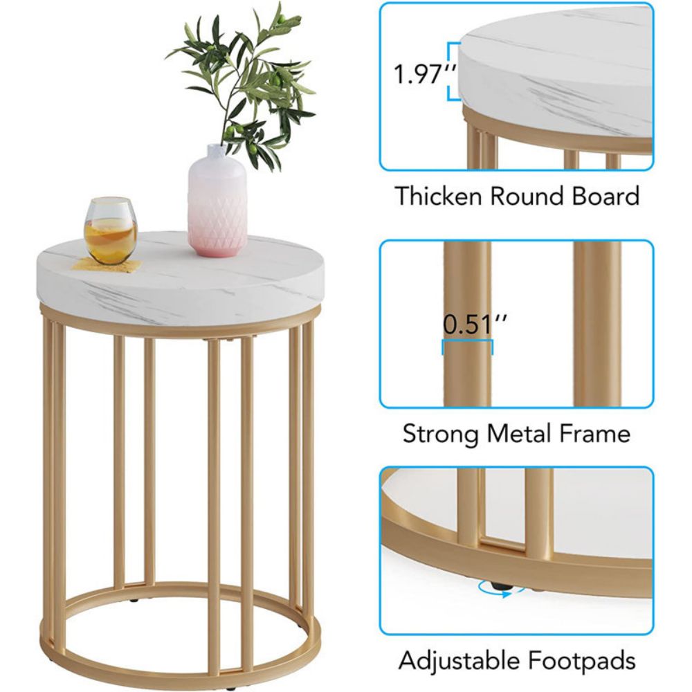 Modern Wood Corner Maliit na Round End Side Table Nightstand Para sa Sala