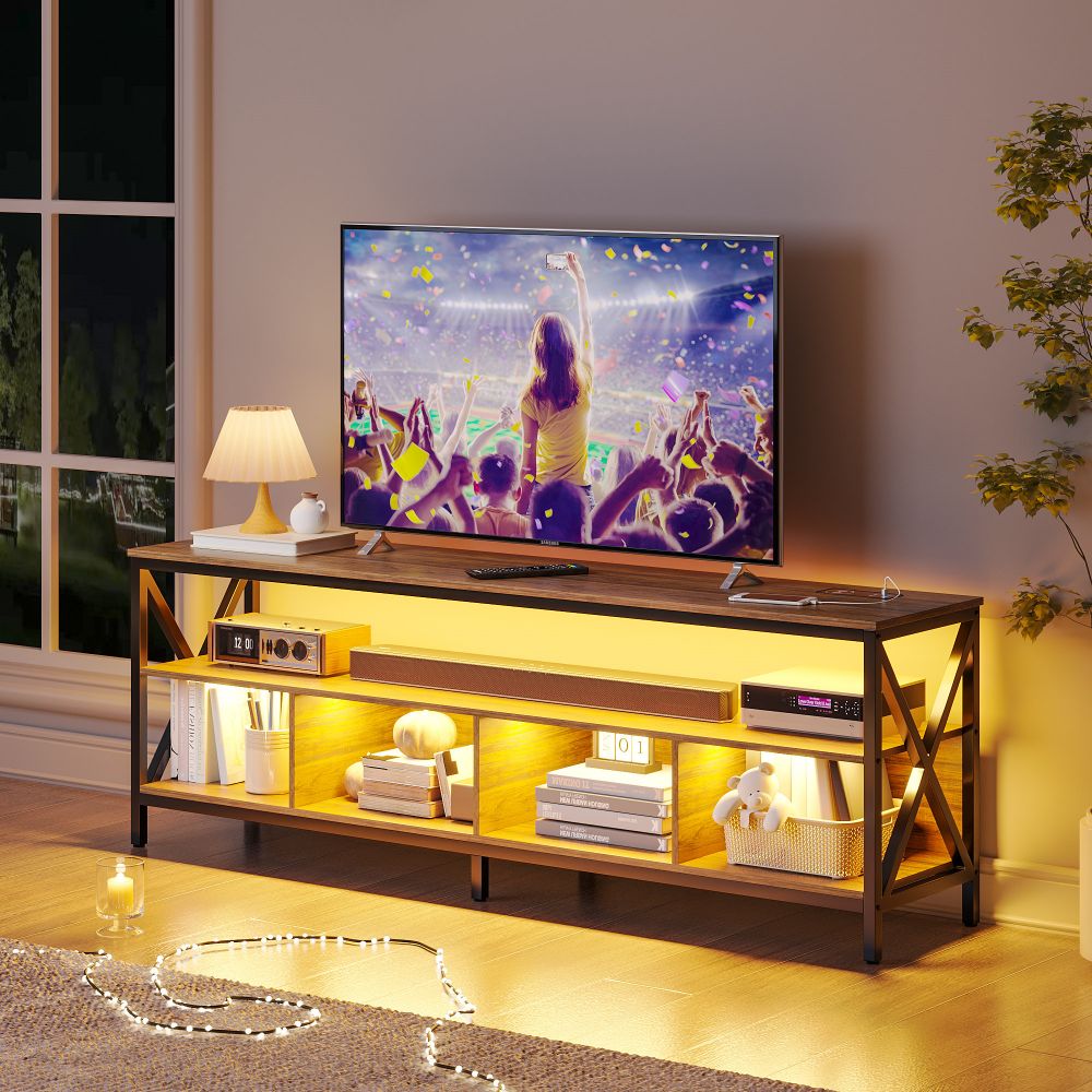 Modern Corner Led TV Stand Rack Table Console Unit For Living Room