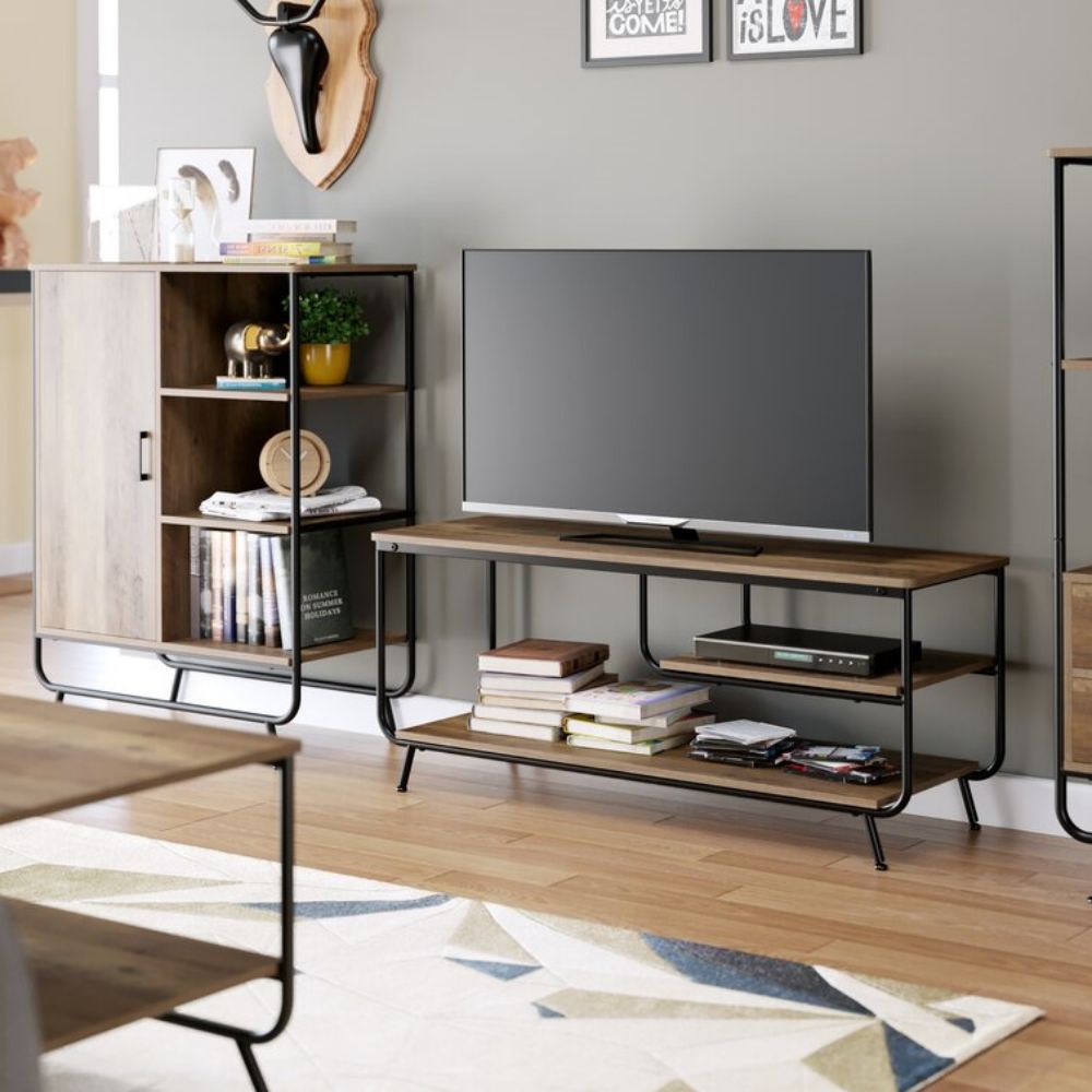 Long Corner TV Stand Console Table Unit For Living Room