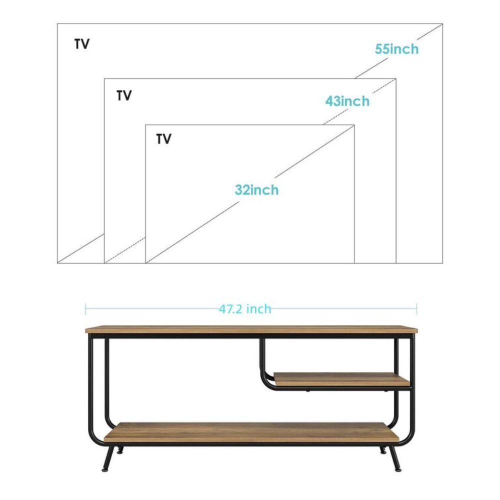 Long Corner TV Stand Console Table Unit For Living Room