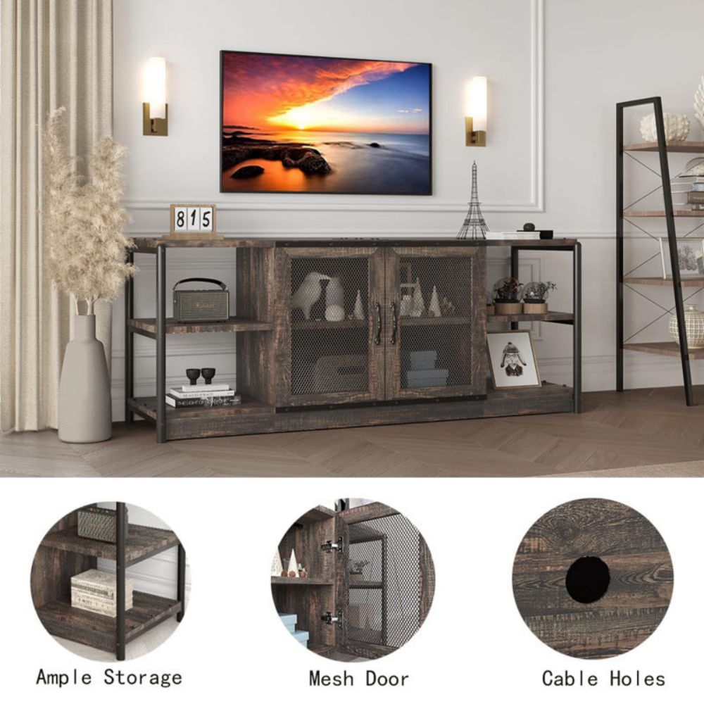 Modern Corner TV Stand Unit Cabinet With Storage For Living Room