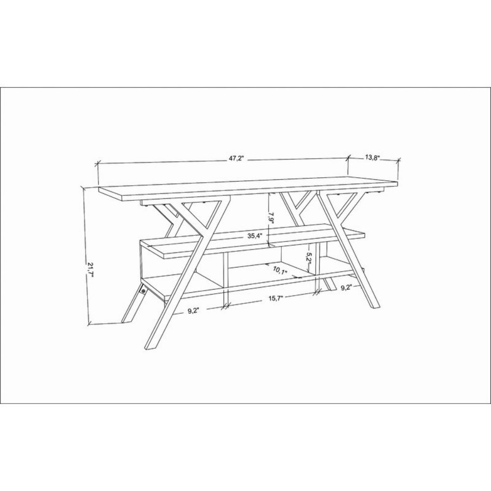 Industrial Modern Large TV Stand Shelves Console Unit For Living Room