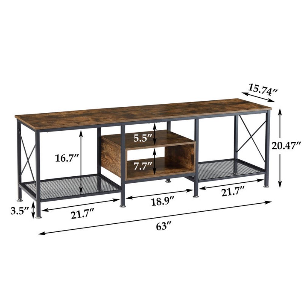 Wooden Tv Stand Cabinet Unit With Drawers For Living Room