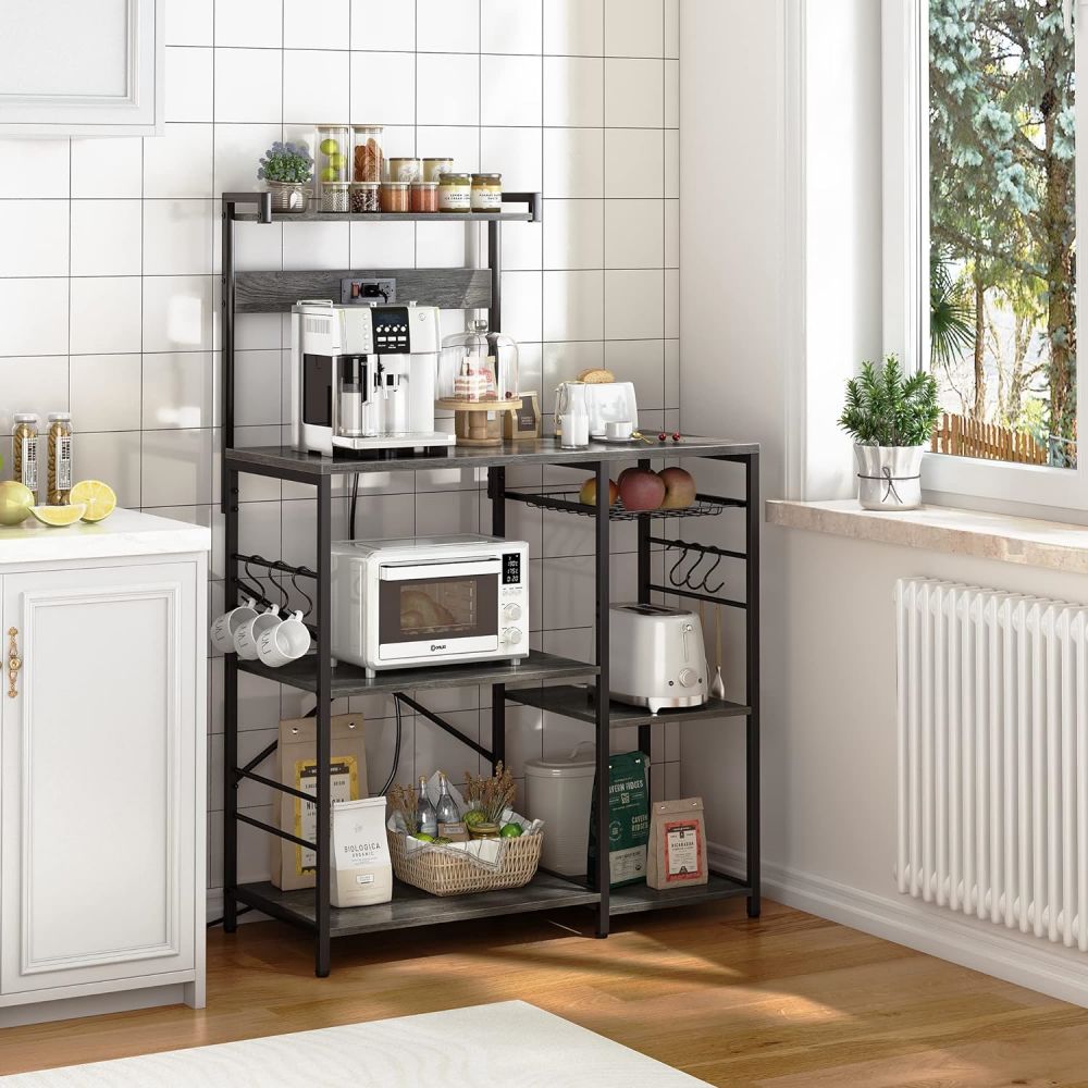 kitchen bakers rack with storage