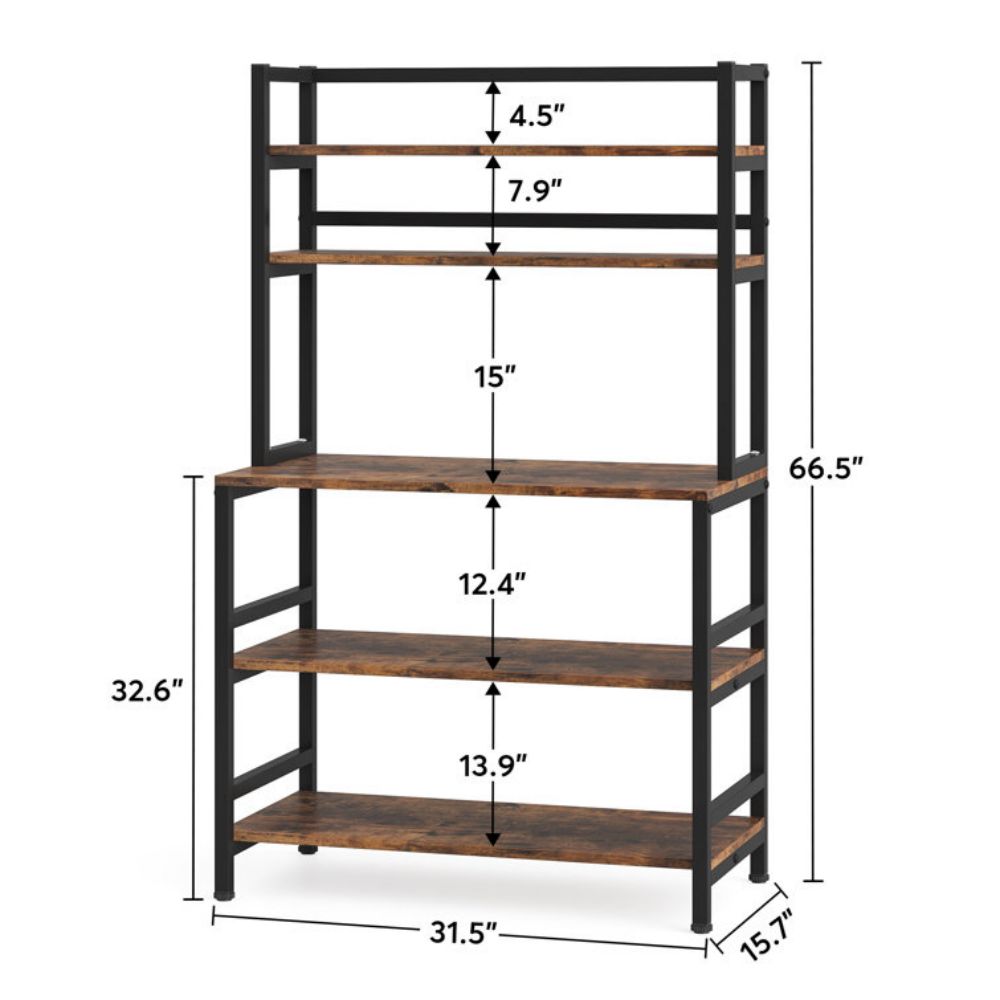 Wooden Metal High End Kitchen Bakers Rack med skuffer for oppbevaring