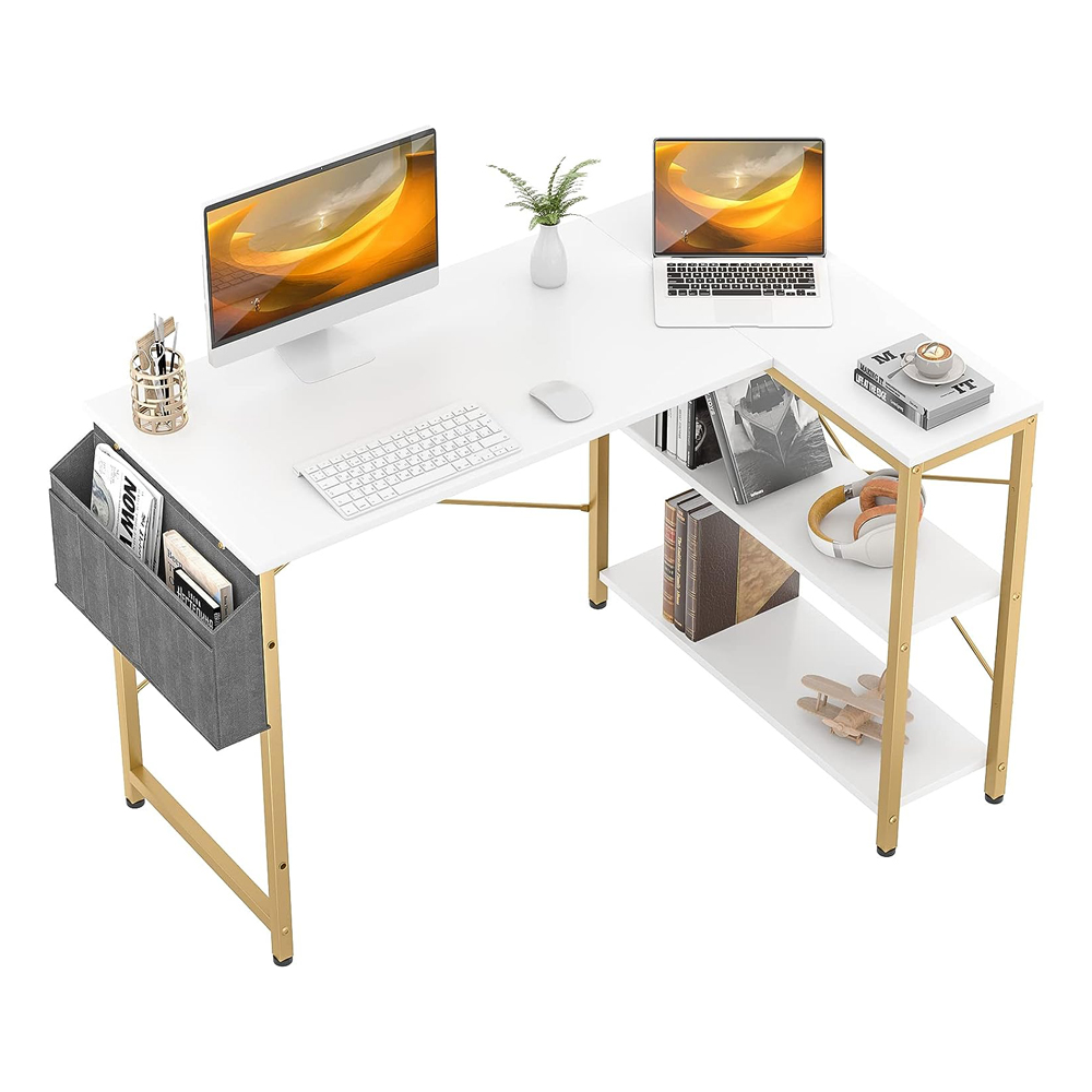 Home Office Wood L Shaped PC Workstation Computer Table