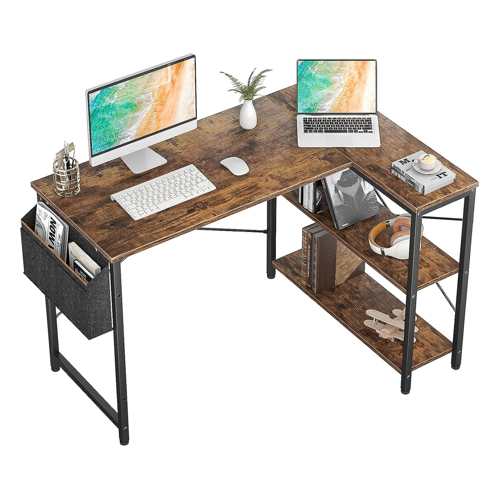 Home Office Wood L Shaped PC Workstation Computer Table