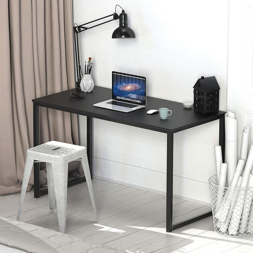 Modern Long Wooden Computer Workstation Table For Home Office