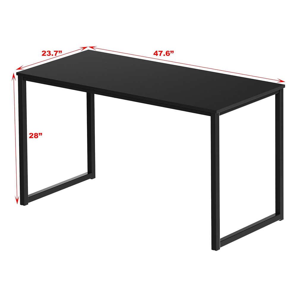 Modern Long Wooden Computer Workstation Table For Home Office