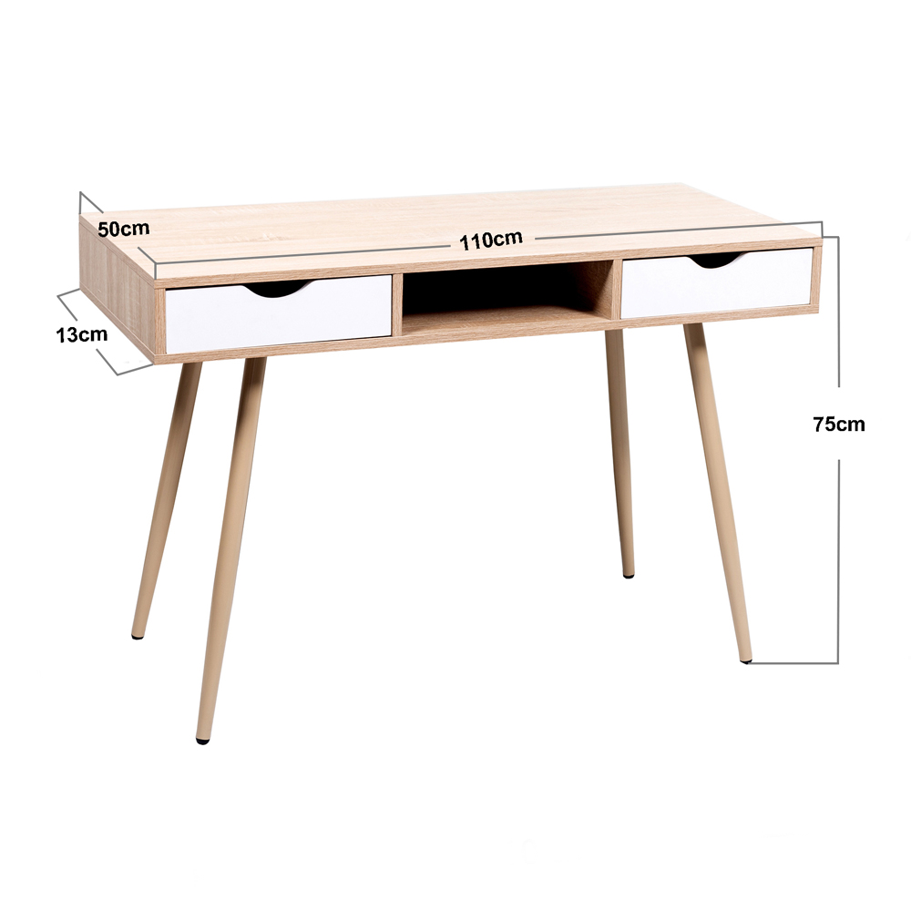 Mesa de computador grande de madeira para escritório doméstico moderno com prateleiras