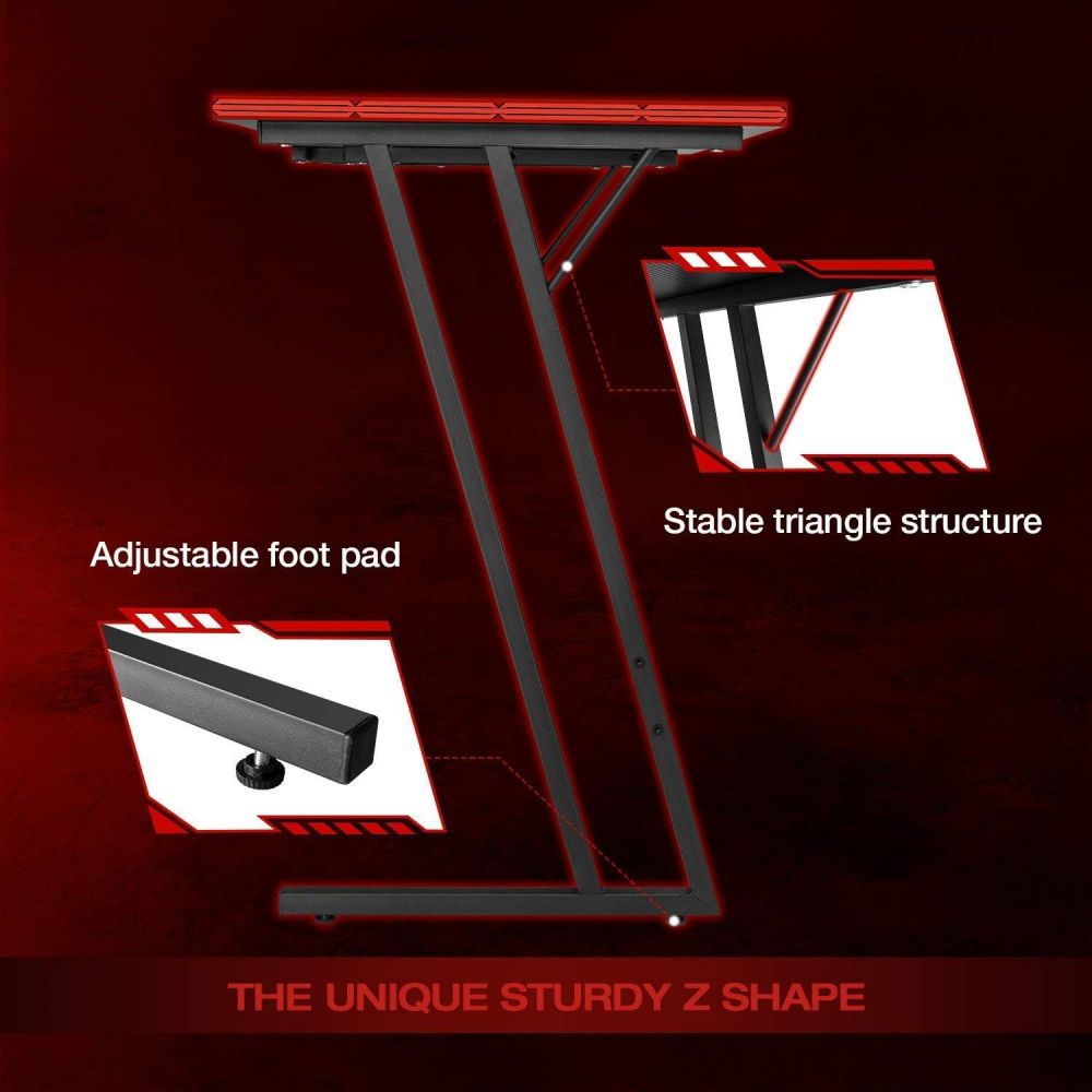 Mesa moderna em forma de L longa do computador do PC da madeira e do metal para o escritório domiciliário