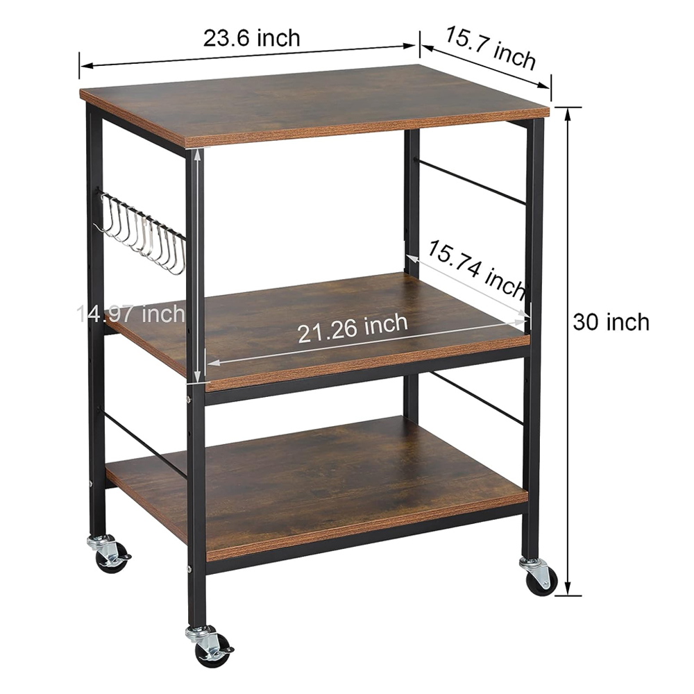 Home Bar Island Trolley Cart Microwave Table For Small Kitchen