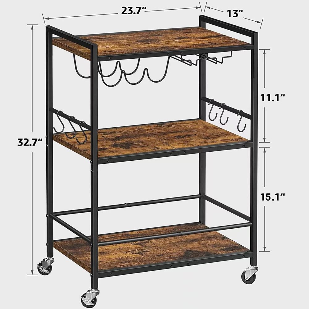 Maliit na Kitchen Island Trolley Storage Microwave Cart na Naghahatid ng Trolley On Wheels