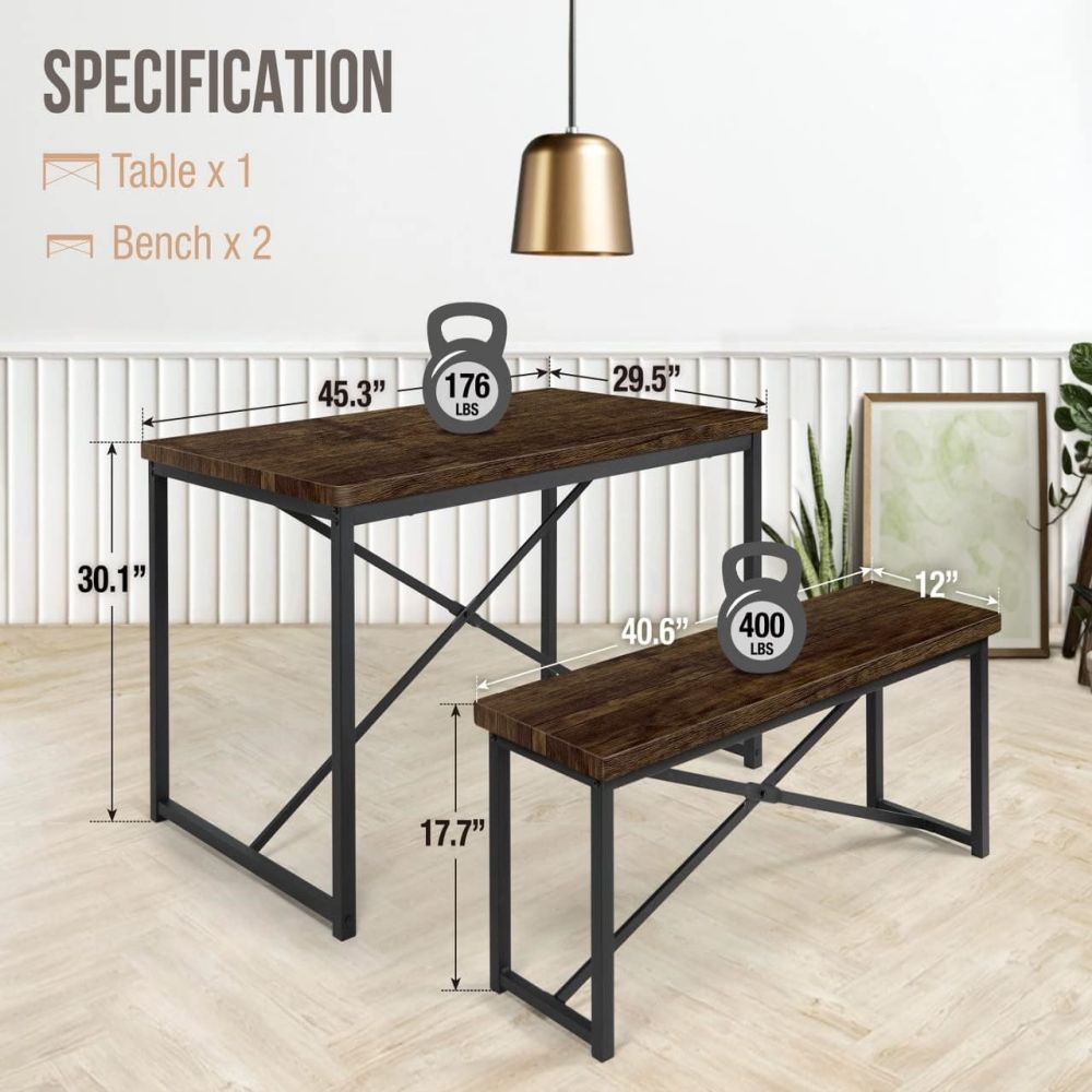 Rectangular Dining Room Furniture Kitchen Table Chairs Set