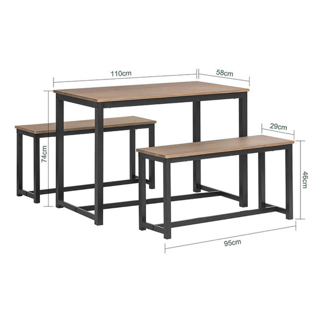 Maliit na Modernong Wooden Dining Room Table At Chair Set