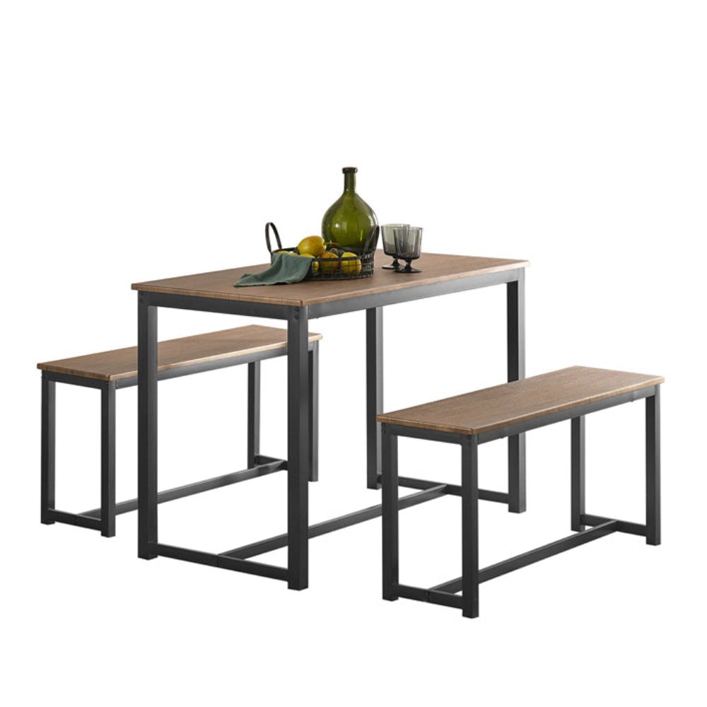 Maliit na Modernong Wooden Dining Room Table At Chair Set