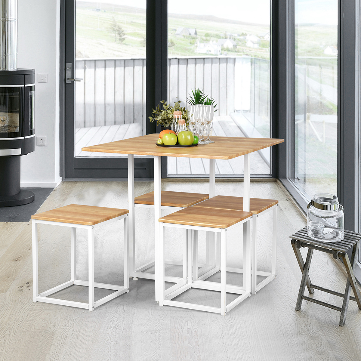 Square Small Kitchen Dining Room Table And Chairs Set