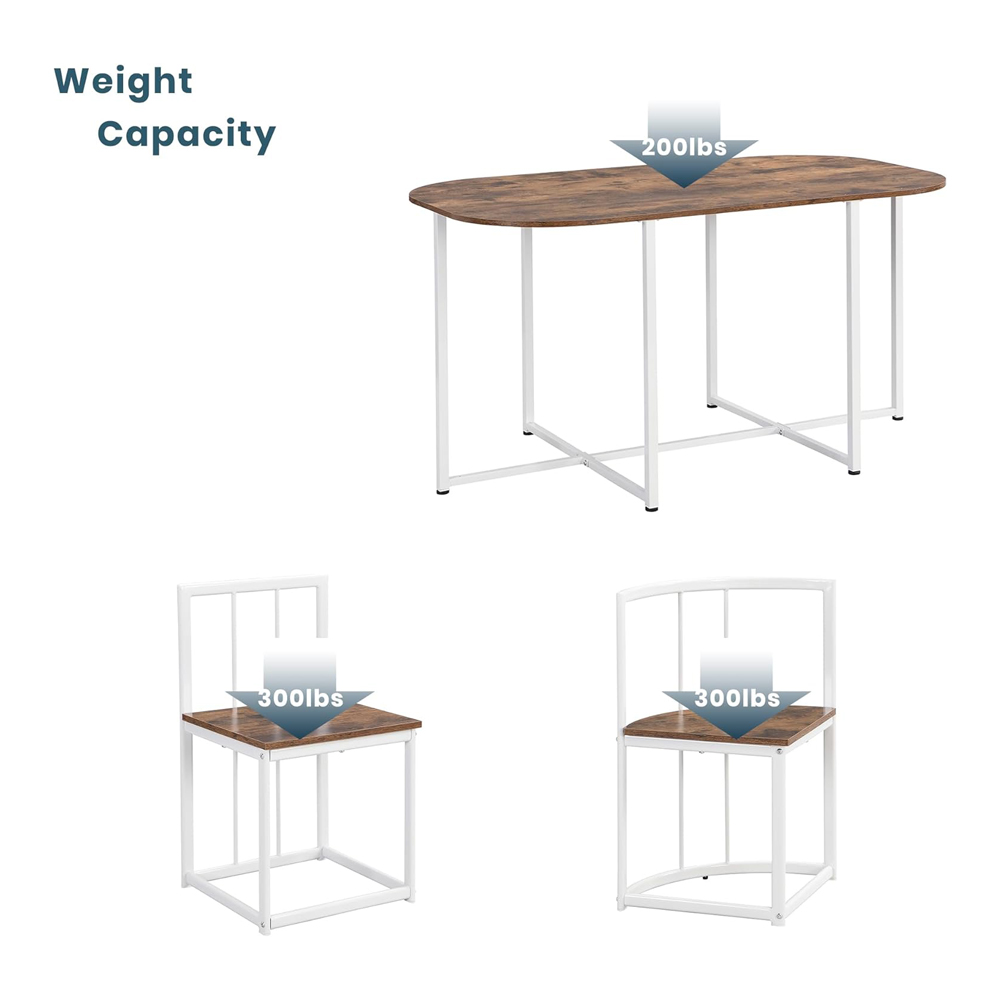 Wooden Oval Dining Table And Chair Set For Small Spaces