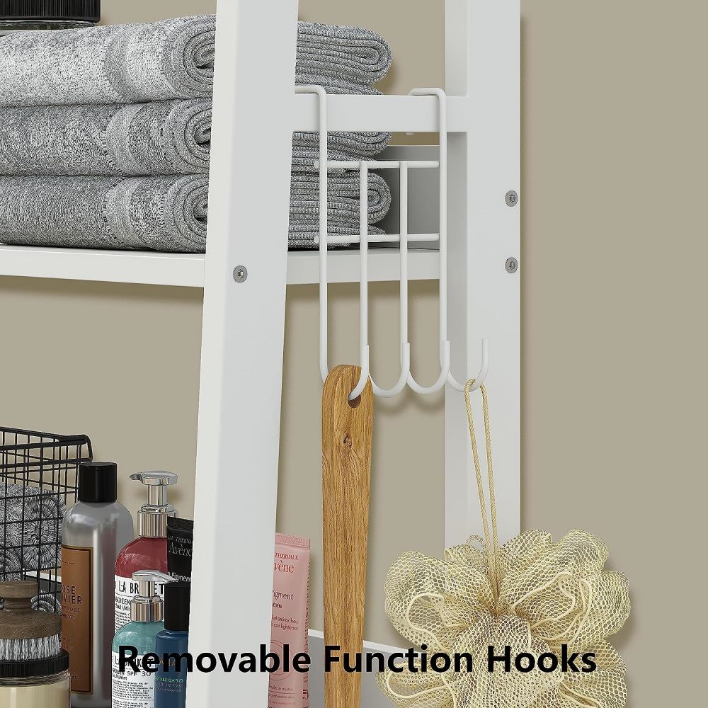 Wood WC Toilet Bowl Rack Bookshelf For Bathroom