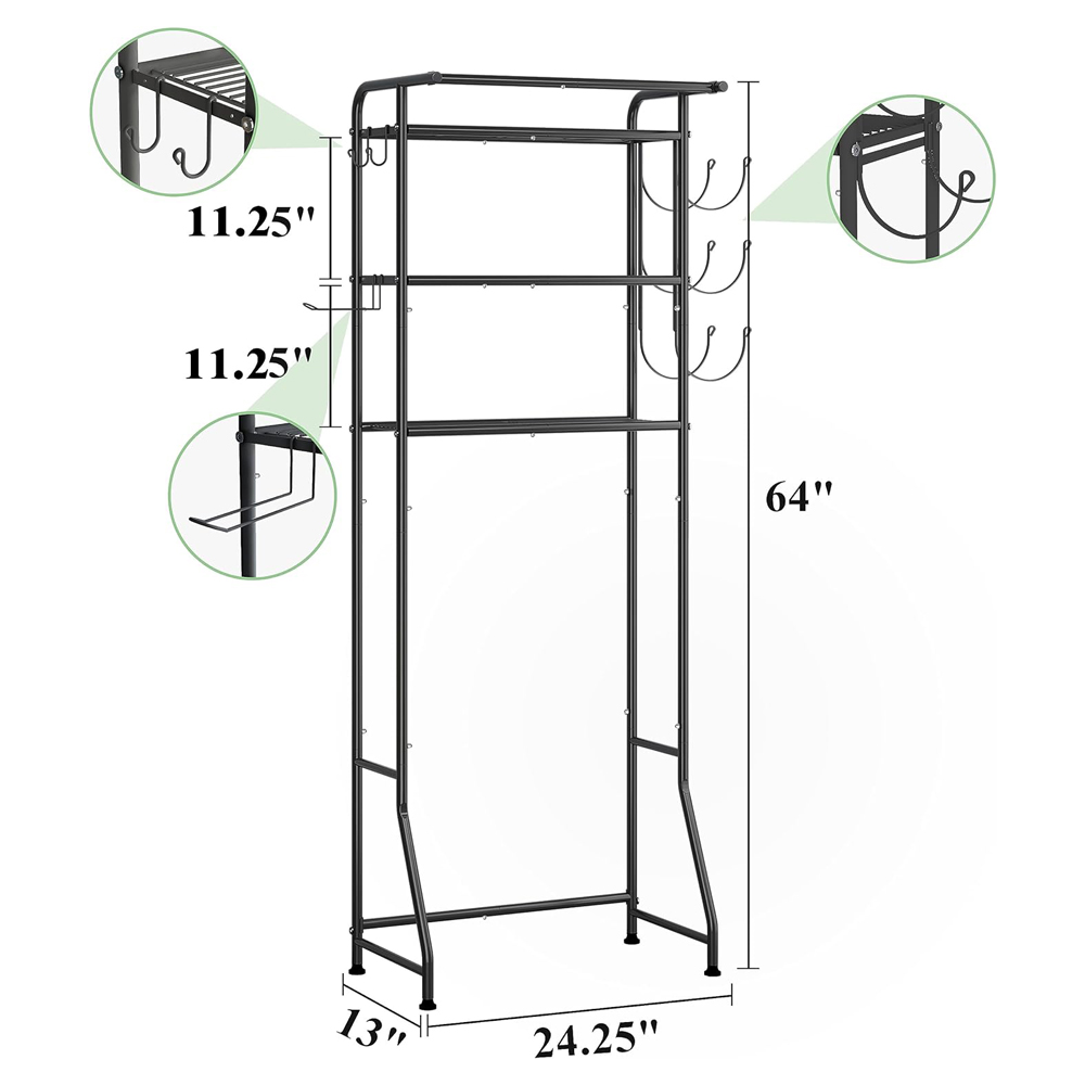 Mobilier Baie Suport pentru prosoape WC Înalte Din Lemn Și Metal Pentru Spatele Toaletei