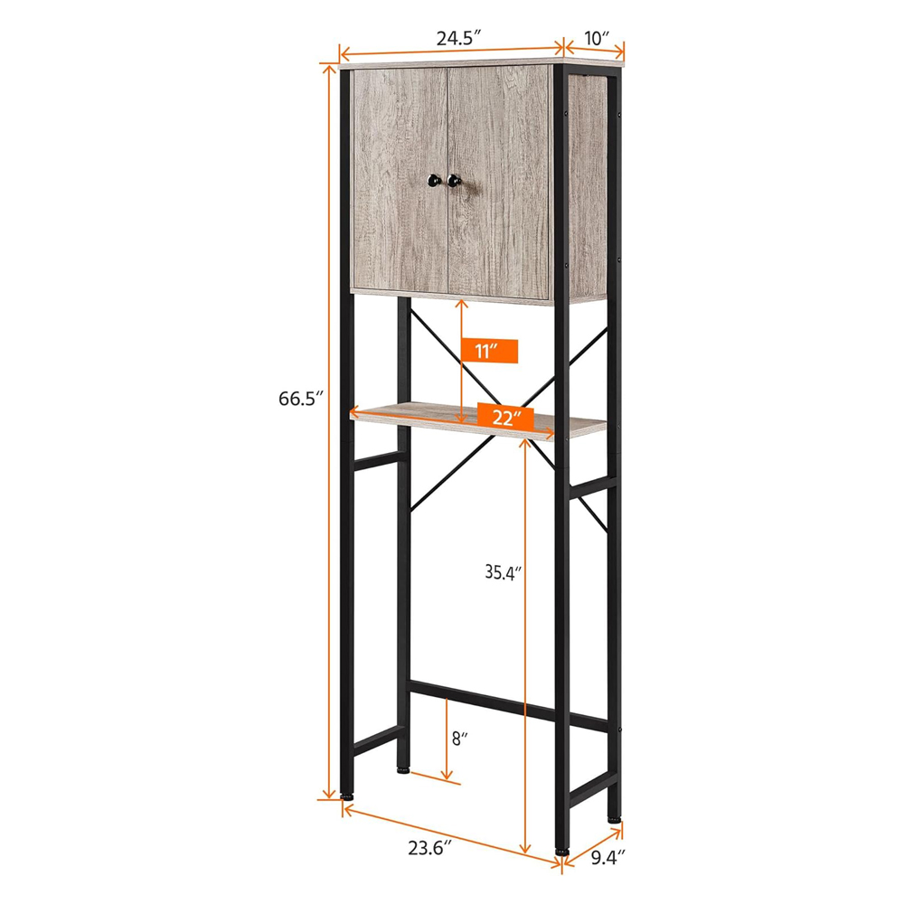 Banyo Wood At Metal WC Seat Rack Sa ibabaw ng Toilet Towel Stand Holder