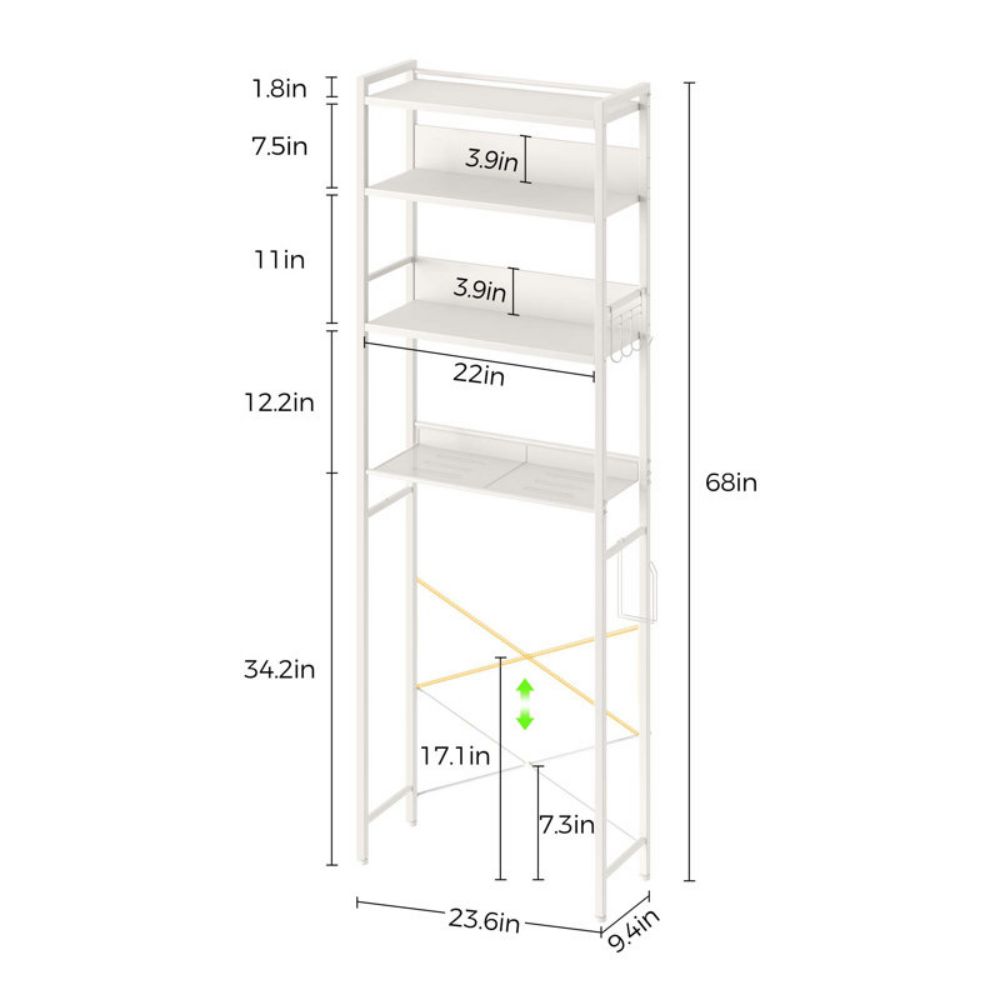 Modern Wooden Metal WC Towel Rack Above Toilet For Bathroom