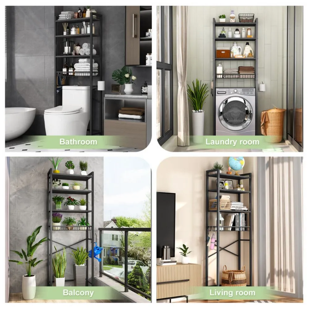 Banyo Furniture Wood At Metal Towel Rack Sa WC Toilet
