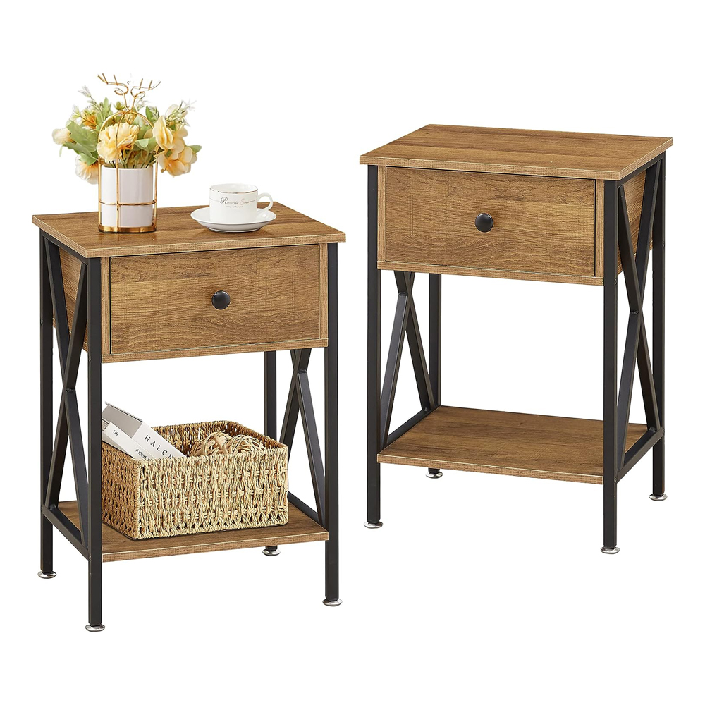 Bedroom Wooden Living Spaces Storage Nightstand Table With Drawers