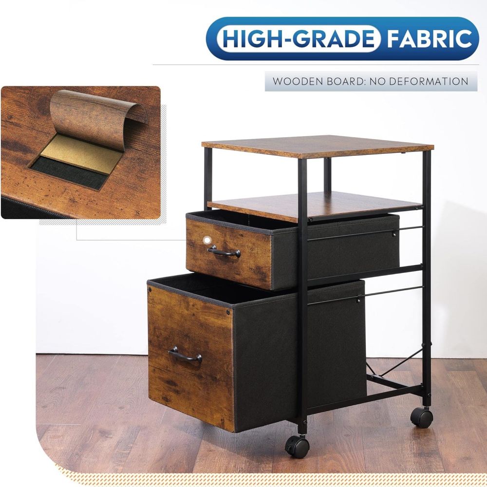 Large Bedroom Bedside Table Nightstand On Wheels With Drawers