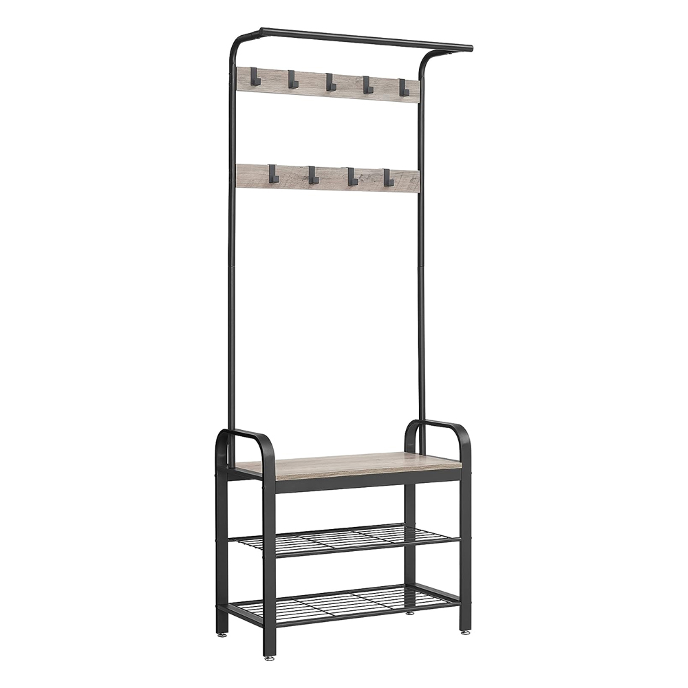 Metal Hallway Rack Tree Stand Hall And Coat With Bench