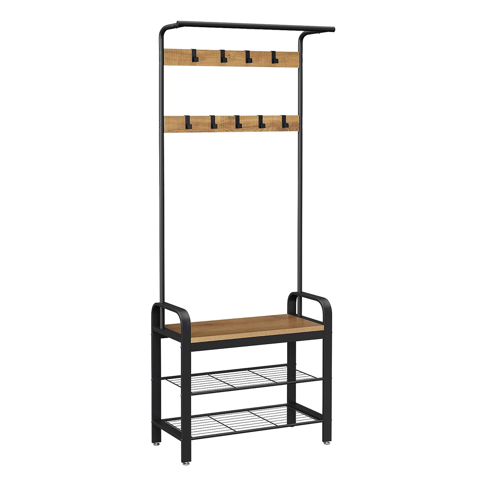 Metal Hallway Rack Tree Stand Hall And Coat With Bench