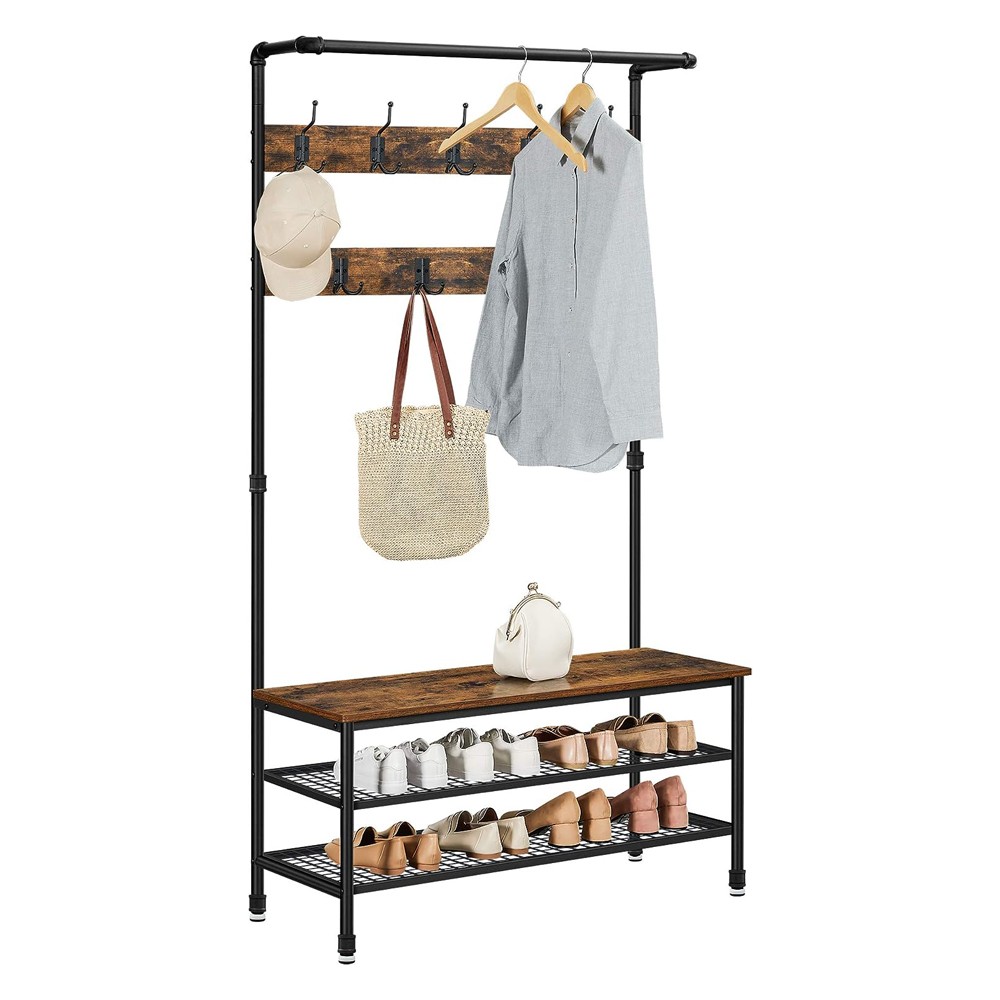 bench hall tree coat rack