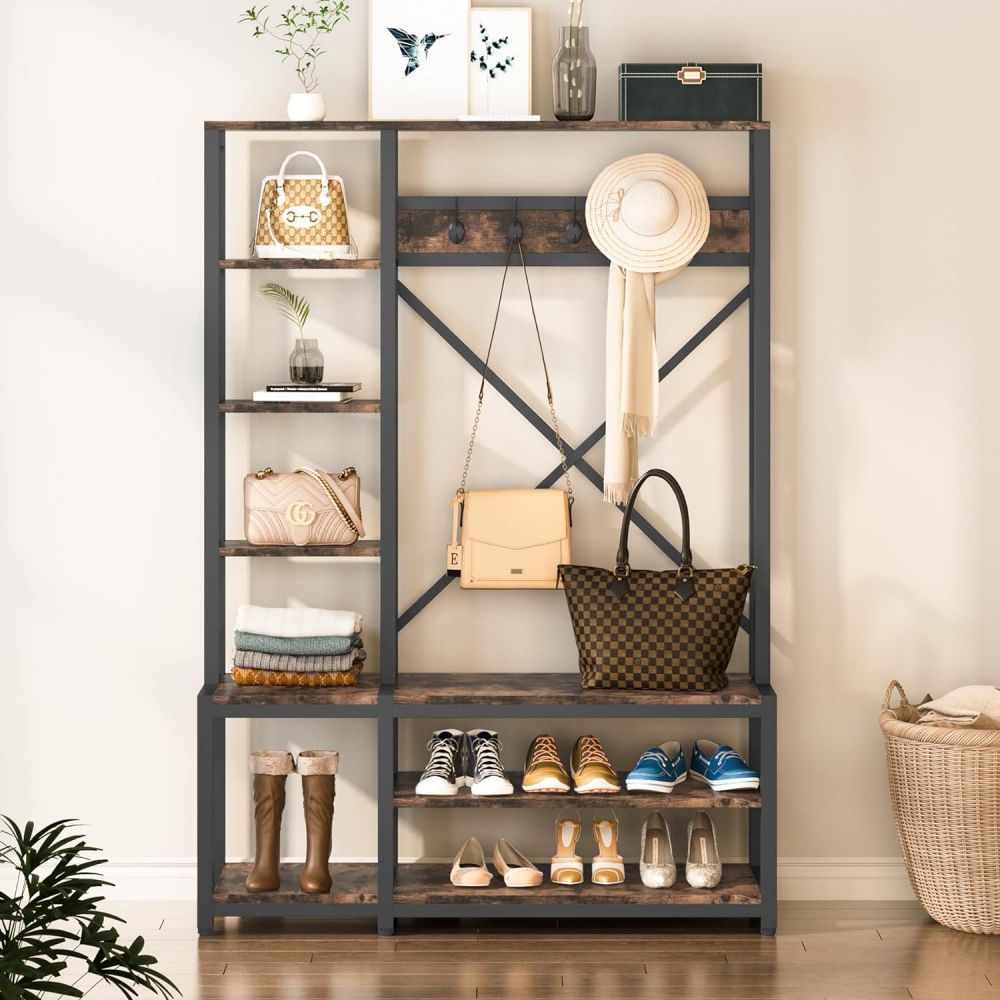 entryway coat rack bench