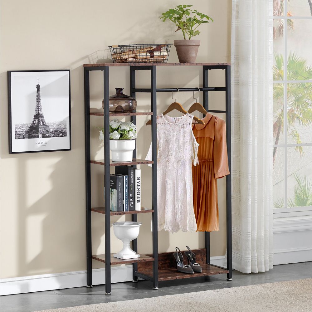 Wooden Entryway Hall Tree Shoe And Coat Rack With Bench