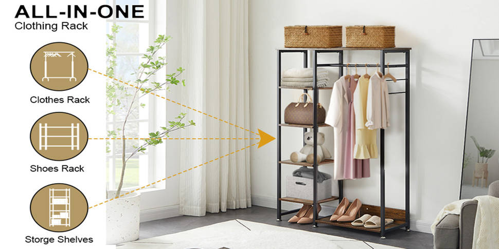 Wooden Entryway Hall Tree Shoe And Coat Rack With Bench