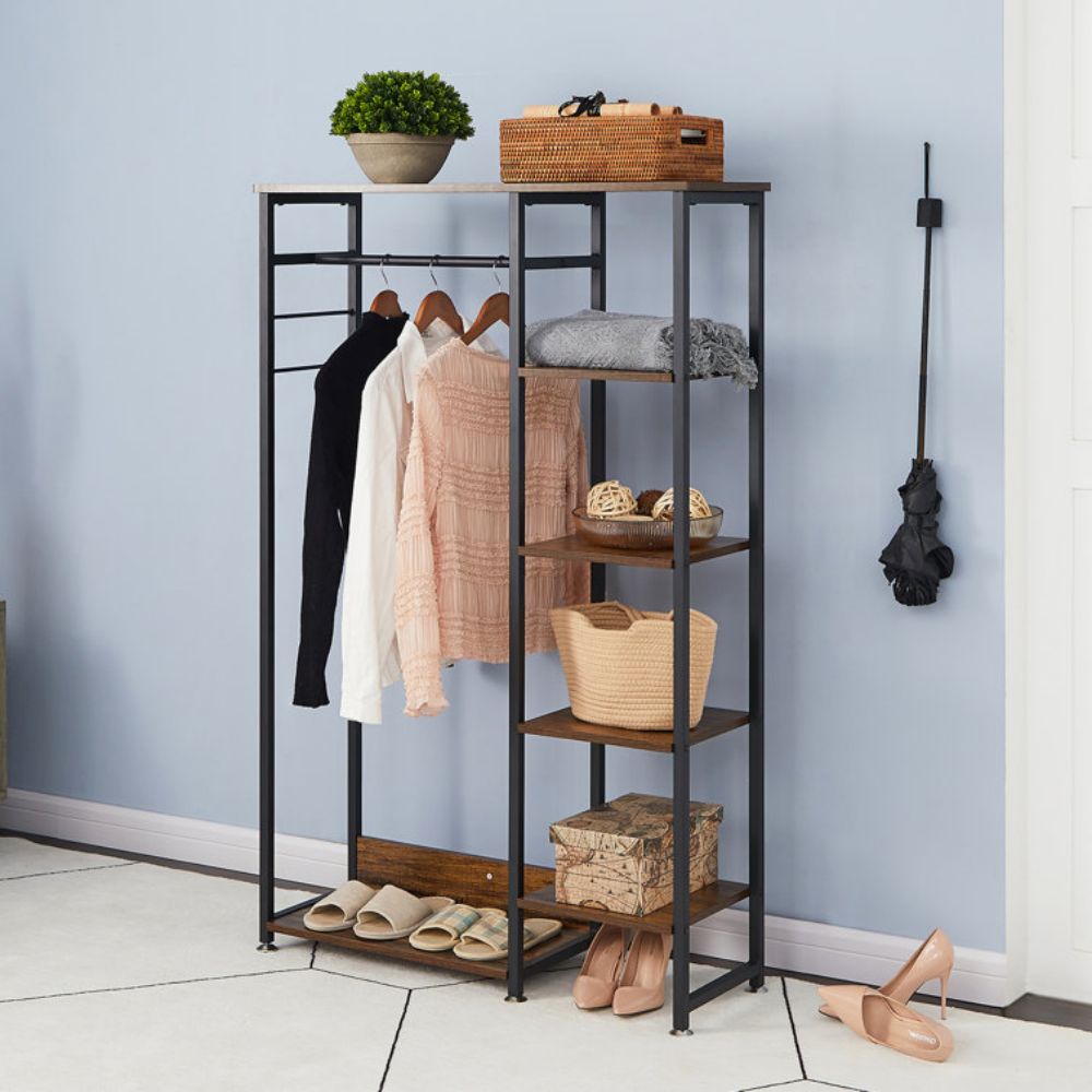 shoe and coat rack with bench