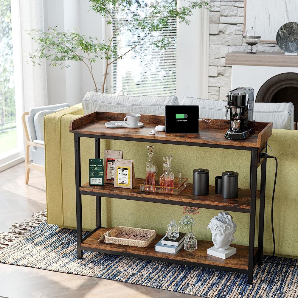 Modern Entrance Entry Way Console Table With Storage And Charging