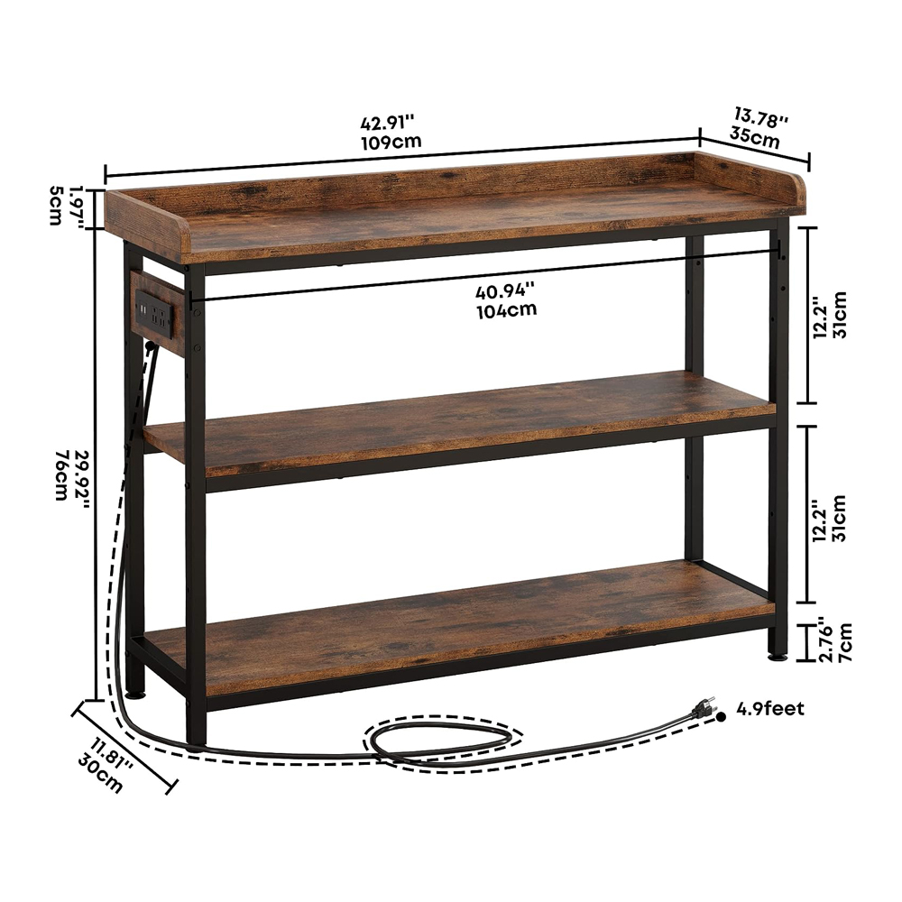 Modern Entrance Entry Way Console Table With Storage And Charging