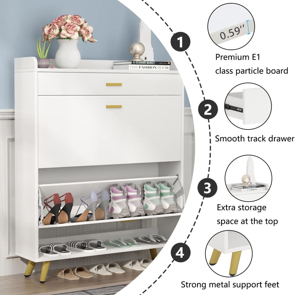 Entry Racks Cabinet For Shoes With Storage And Doors