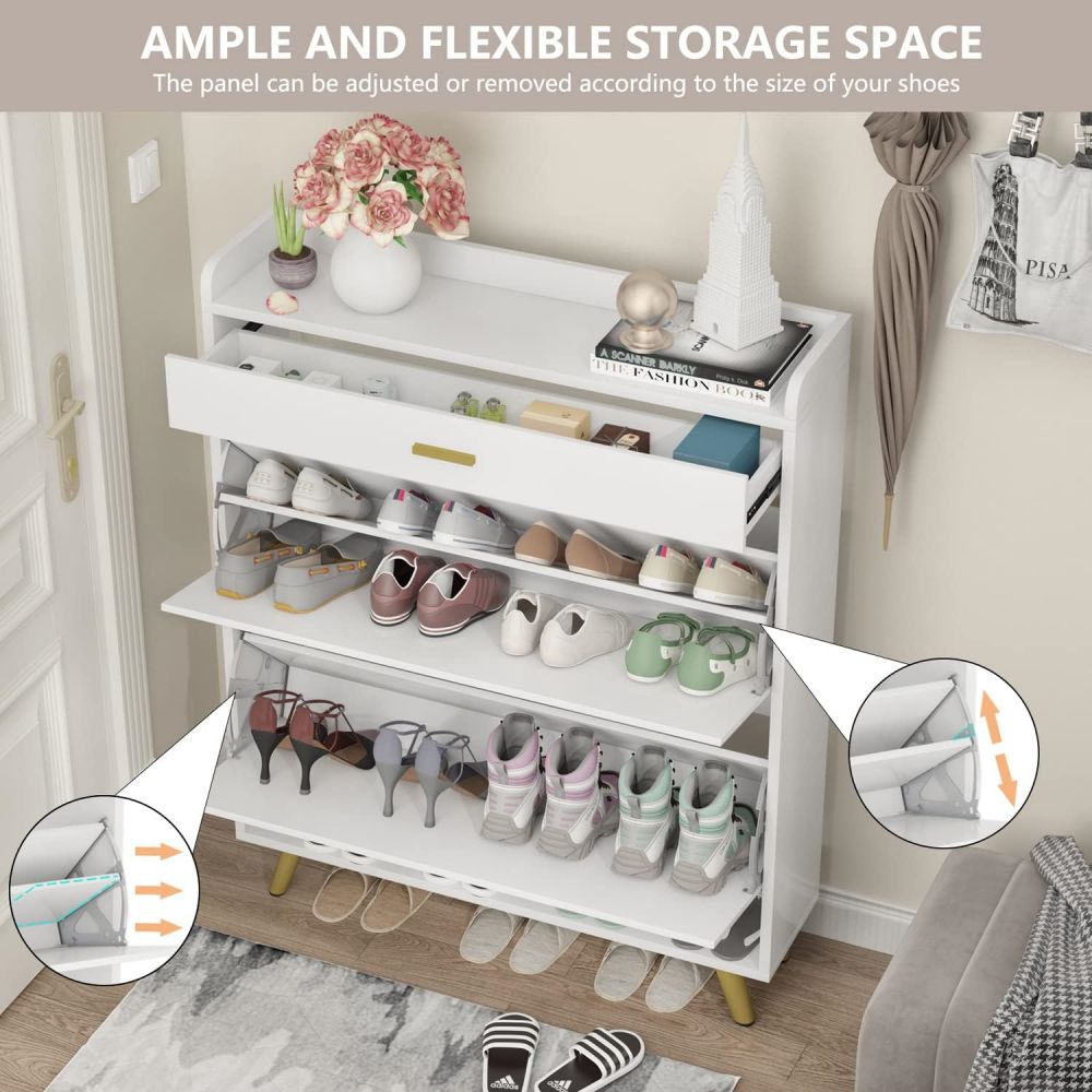 Entry Racks Cabinet For Shoes With Storage And Doors