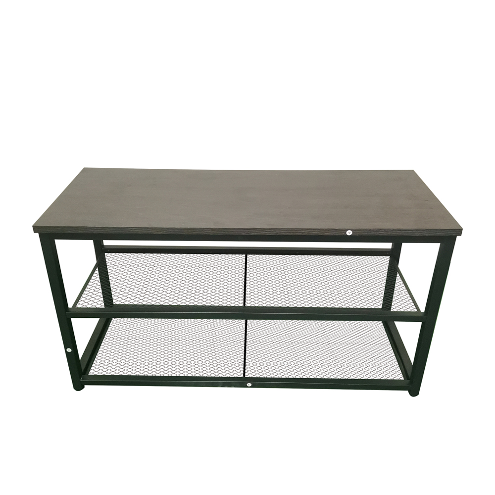 Wood Iron Slim Shoe Bench Rack Cabinet For Entryway