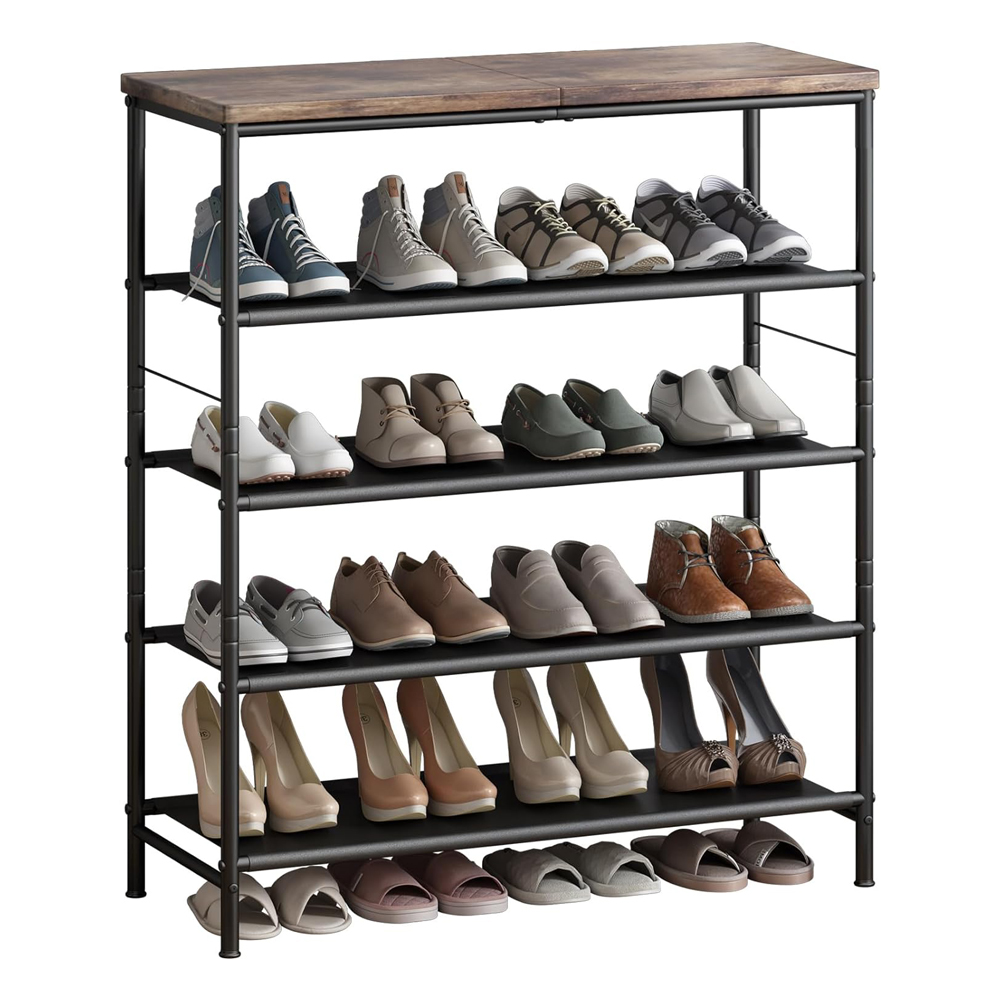 Modern Wooden Large Tall Narrow Shoe Racks For Entryway