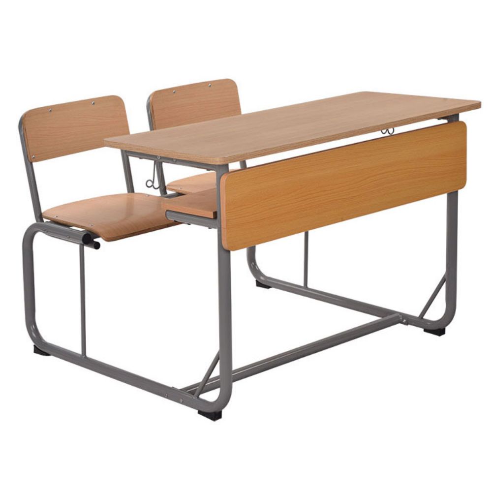 School Furniture Rectangle Classroom Double Student Table With Chair