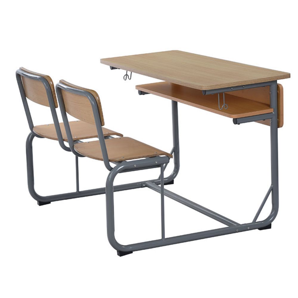 School Furniture Rectangle Classroom Double Student Table With Chair