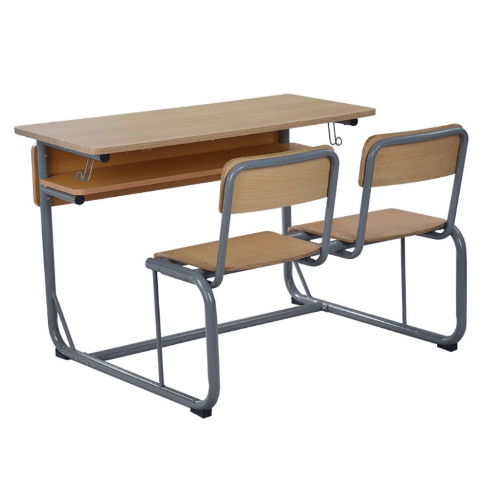 School Furniture Rectangle Classroom Double Student Table With Chair