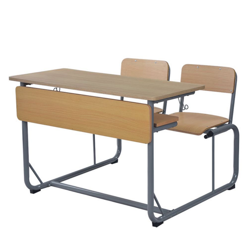 School Furniture Rectangle Classroom Double Student Table With Chair